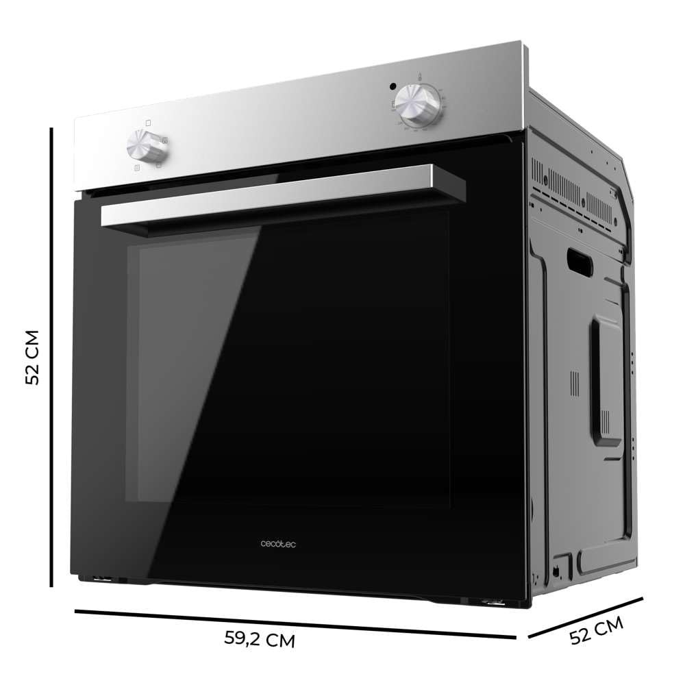 Cecotec Bolero Hexa C126000 Horno Integrable 77L, Steam Assist, EasyClean, Clase A, Inox