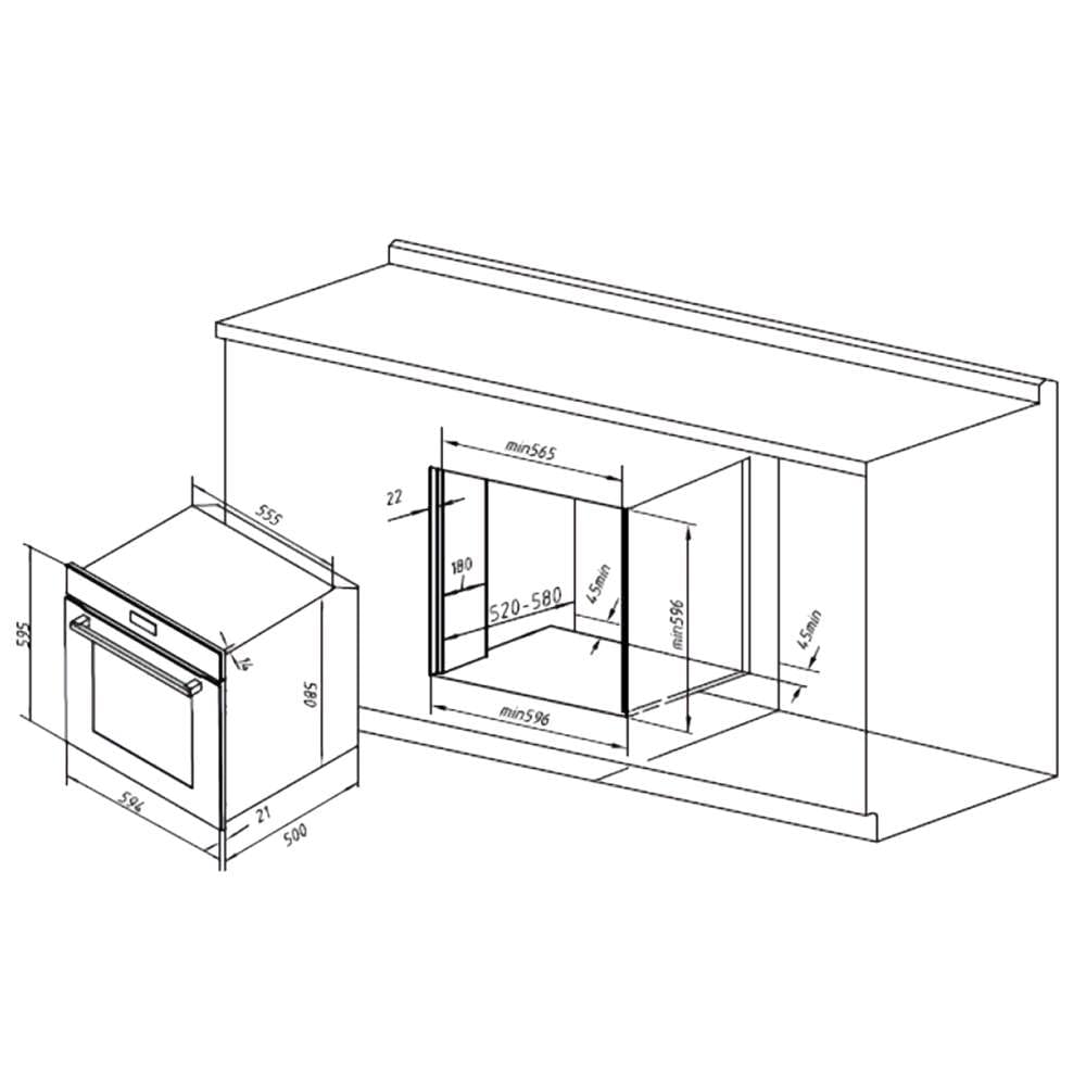Cecotec Bolero Hexa C126000 Horno Integrable 77L, Steam Assist, EasyClean, Clase A, Inox