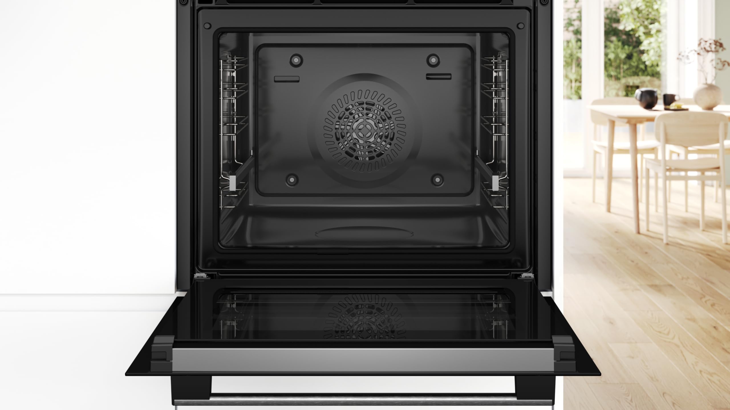 Bosch - Horno Multifunción Pirolítico, Serie 4, 60 cm. de ancho, Asistente de limpieza, Acero, HBA574ES3
