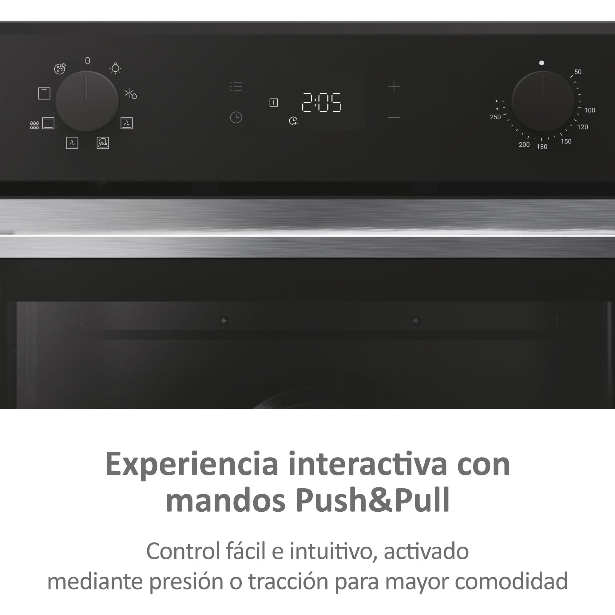 Haier H6 ID2P3T1HTX Horno Hidrolítico 78L, 9 Funciones, Display Táctil, Negro/Inox