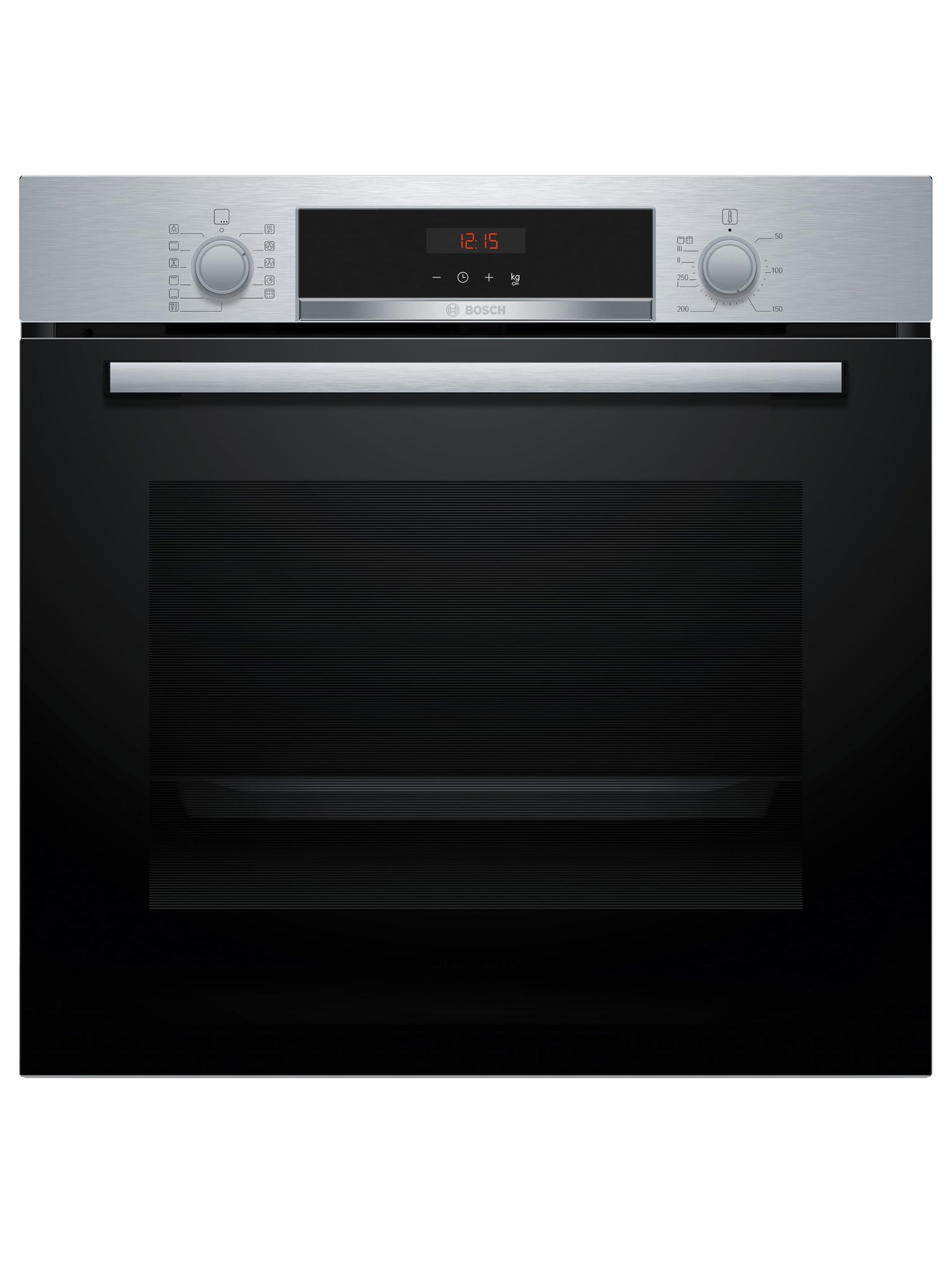 Bosch - Horno Multifunción Pirolítico, Serie 4, 60 cm. de ancho, Asistente de limpieza, Acero, HBA574ES3