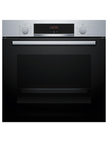 Bosch Serie 4 Horno Multifunción 60cm, 3D Hotair, Limpieza con Agua, Inox, HBA514ES3