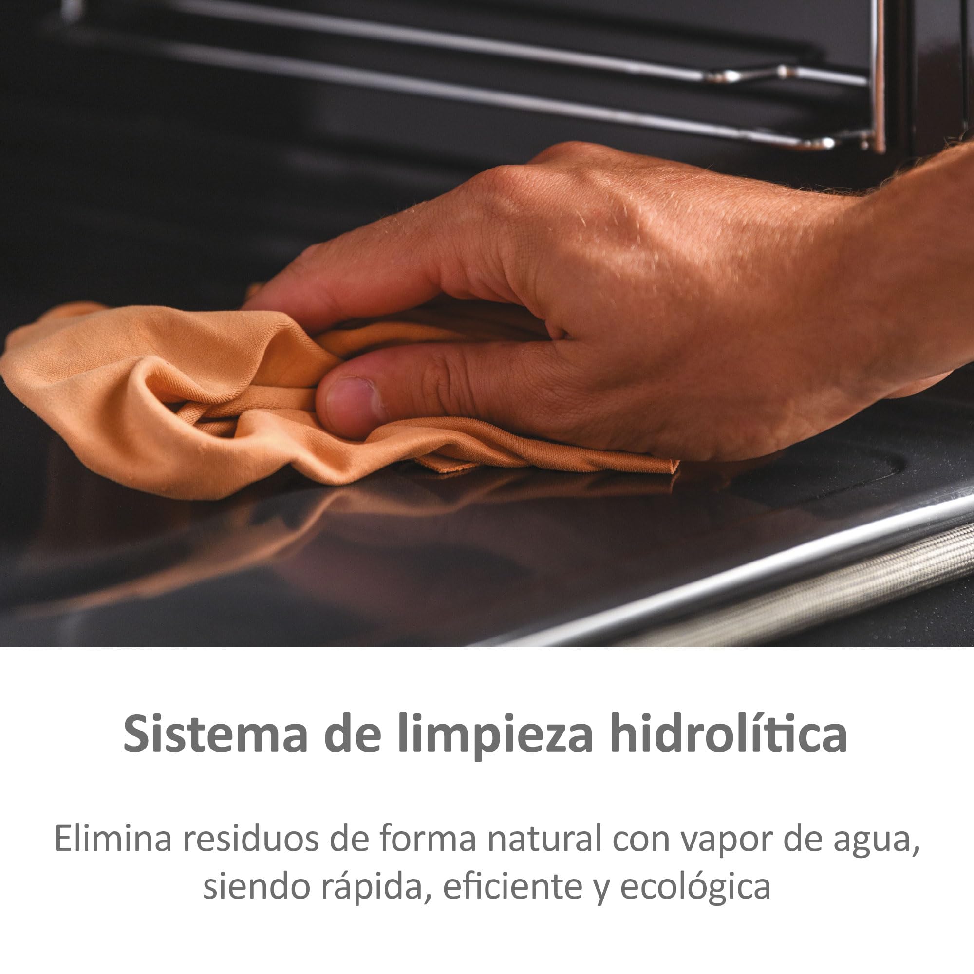 Haier H6 ID2P3T1HTX Horno Hidrolítico 78L, 9 Funciones, Display Táctil, Negro/Inox
