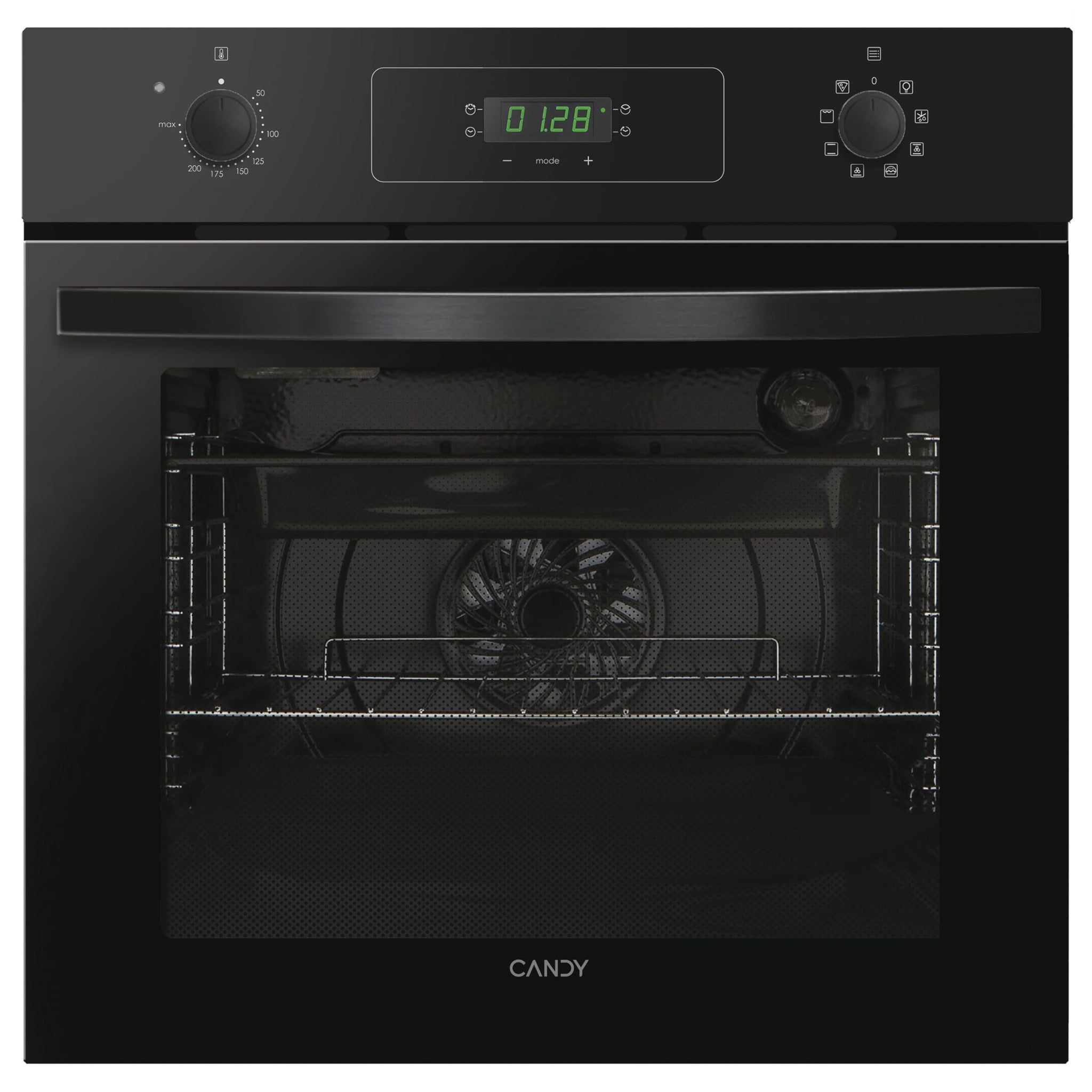 Candy FIDCP N615 L Horno Multifunción 65L, Aquactiva, 8 Funciones, Push&Pull, Negro