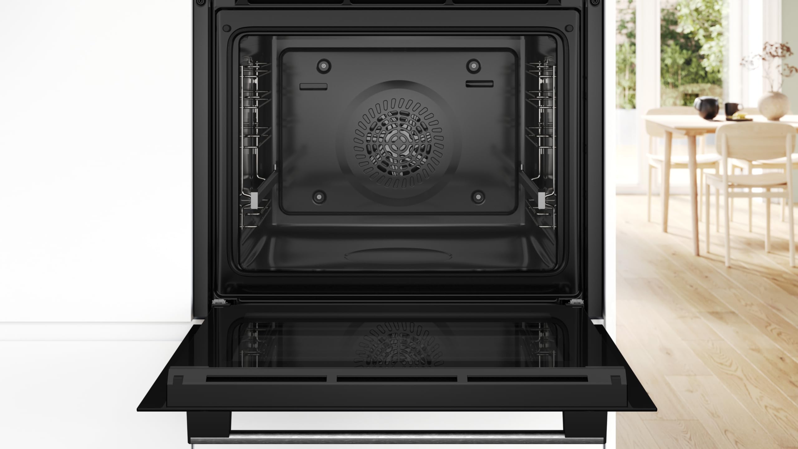 Bosch Serie 4 Horno Multifunción 60cm, 3D Hotair, Limpieza con Agua, Inox, HBA514ES3